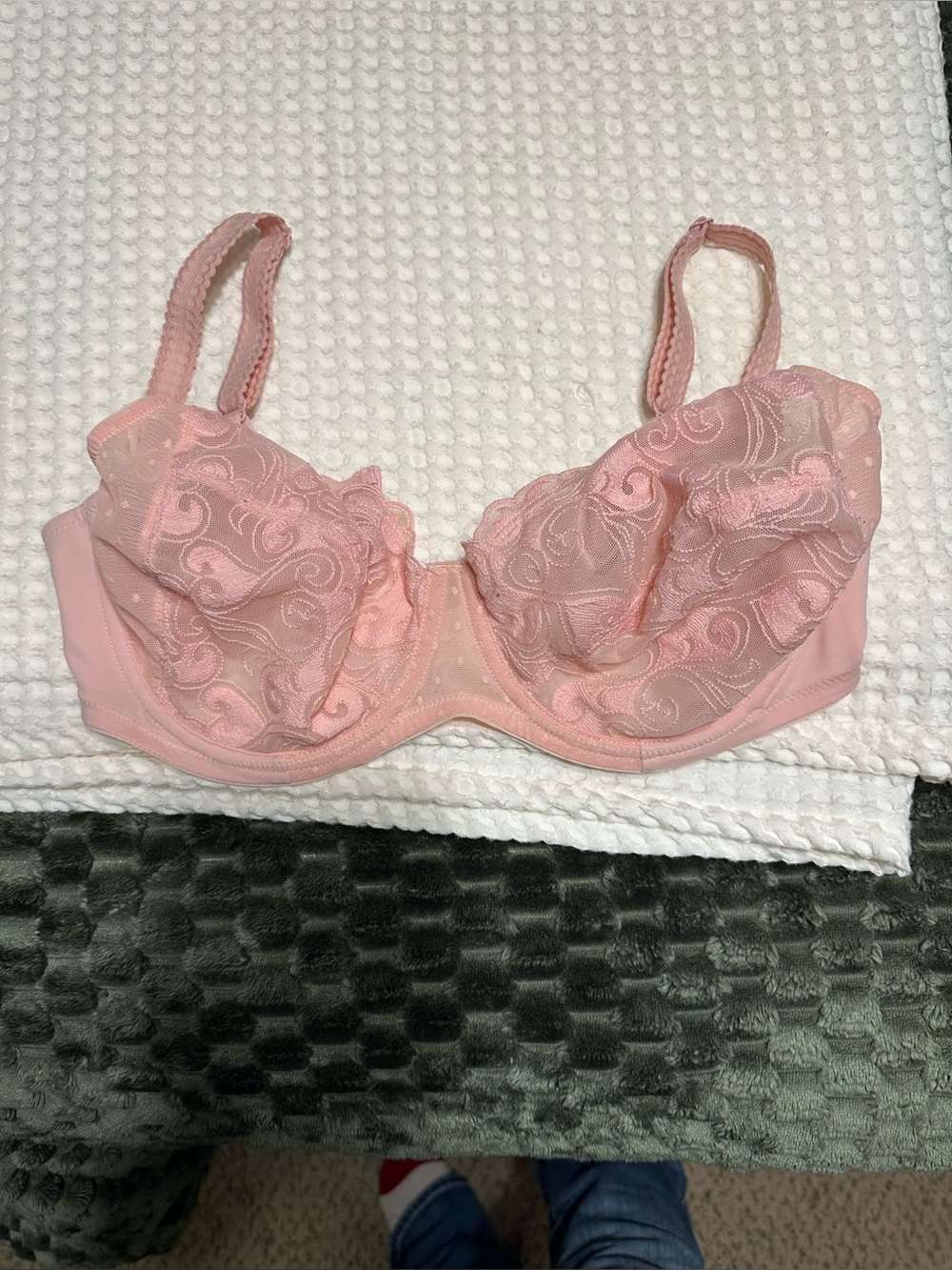 Gilligan & O'Malley Pink Sheer Embroidered Underwire Bra